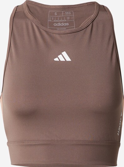 ADIDAS PERFORMANCE Sports top 'Techfit Colorblock ' in Brown / White, Item view