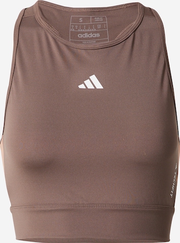 ruda ADIDAS PERFORMANCE Sportiniai marškinėliai be rankovių 'Techfit Colorblock ': priekis