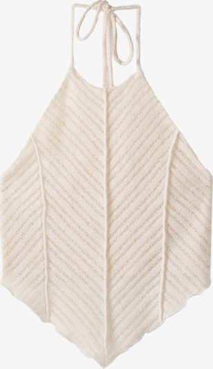 Bershka Tops en tricot en blanc cassé, Vue avec produit