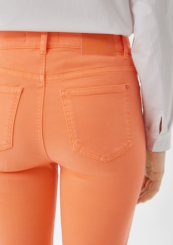 comma casual identity Flared Trousers with creases in Orange