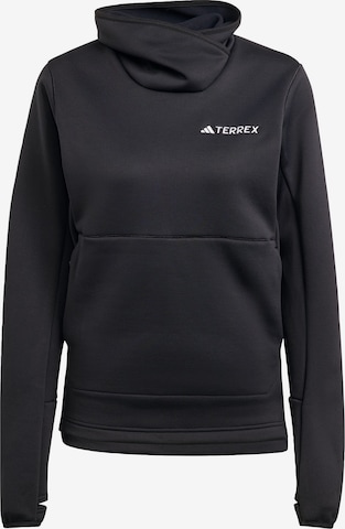 ADIDAS TERREX Athletic Sweatshirt 'Xperior Medium Fleece' in Black: front