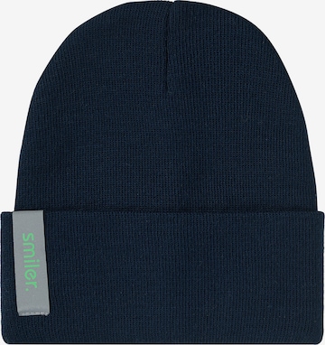 smiler. Beanie 'Snuggy.' in Blue: front