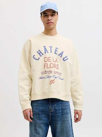 Sweat-shirt JACK & JONES en blanc : devant