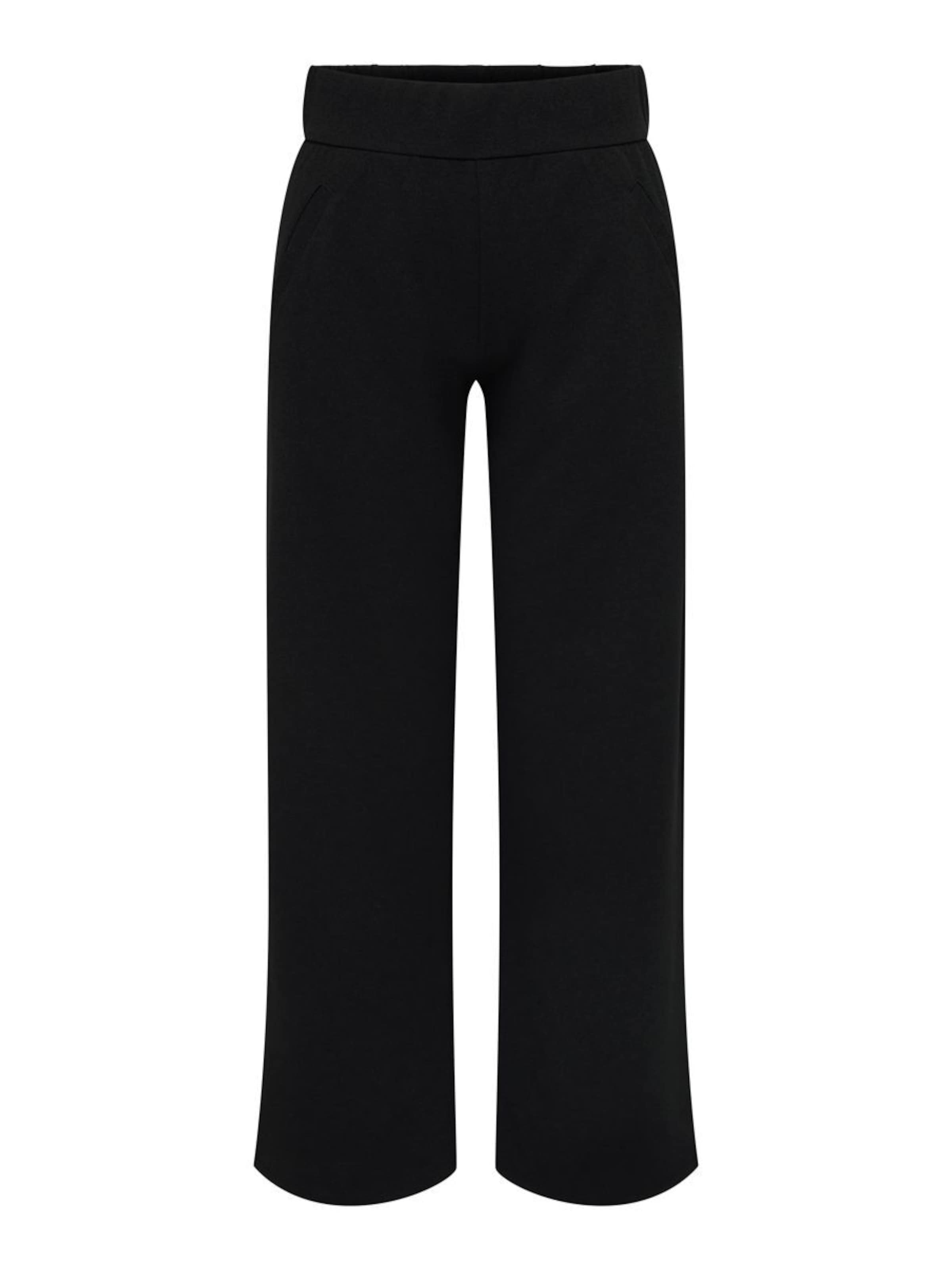 JDY Wide Leg Housut 'JDYLOUISVILLE' värissä musta: etupuoli