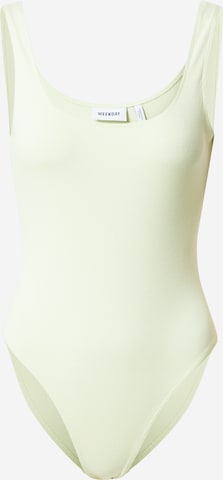 WEEKDAY Shirt body 'Irina' in Groen: voorkant