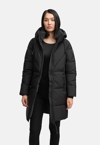 NAVAHOO Winter Coat 'Kältekuschel XIV' in Black: front