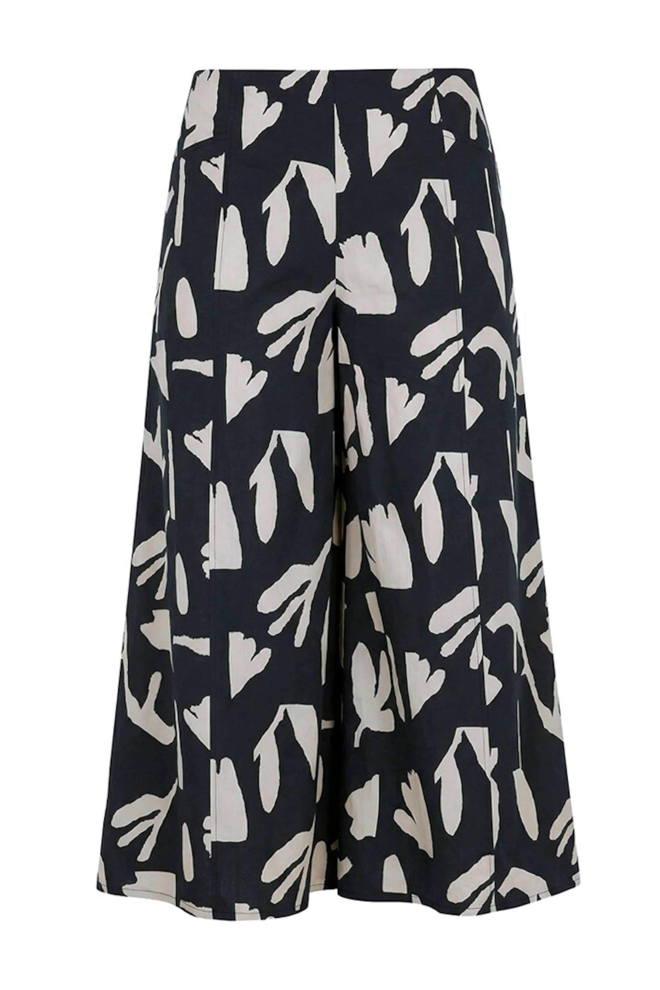 Ulla Popken Wide leg Broek in Zwart: voorkant