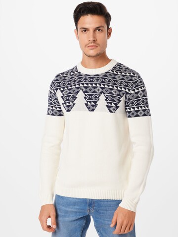 Pull-over SELECTED HOMME en blanc : devant