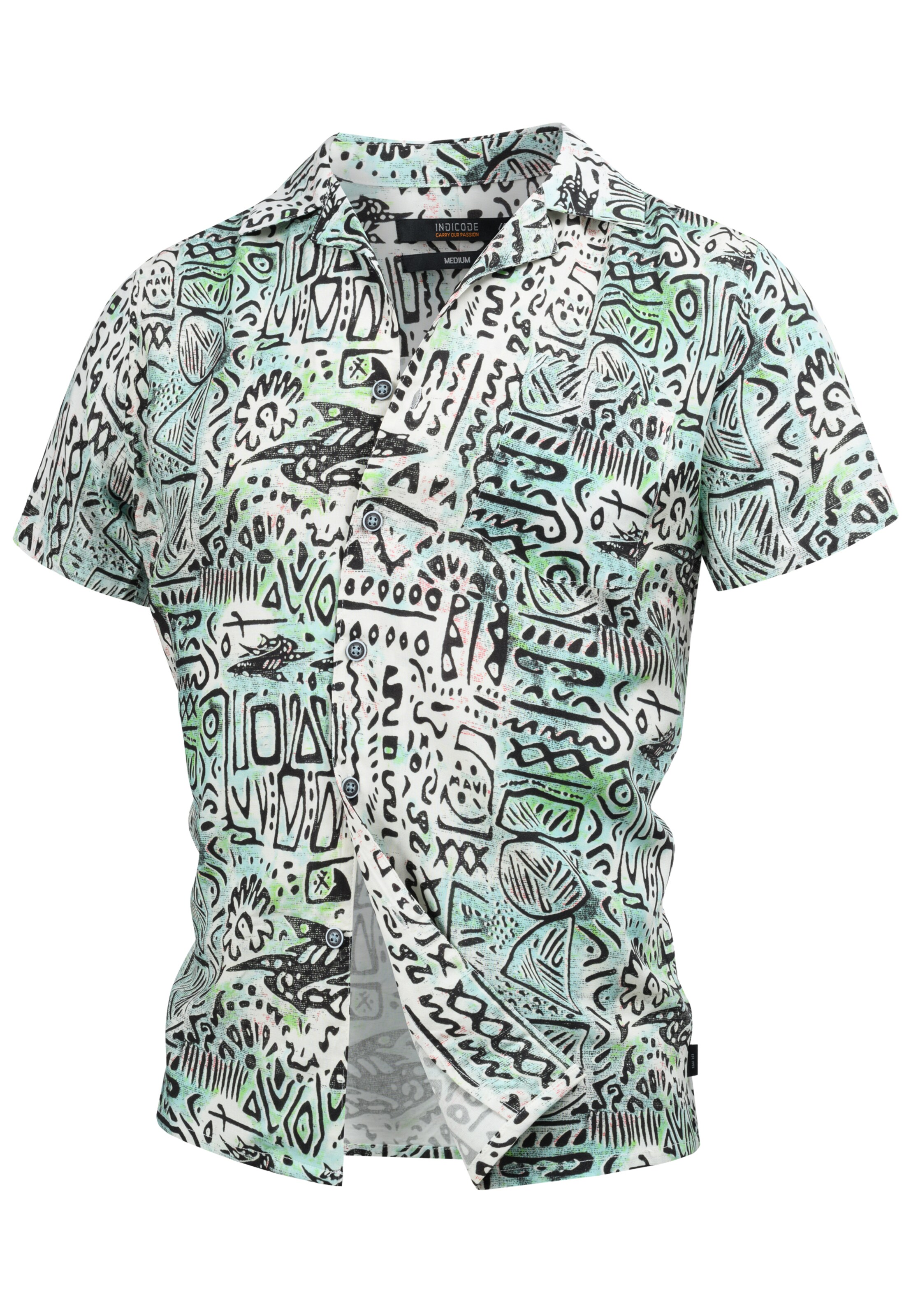 INDICODE JEANS Overhemd 'Milky' in Blauw: voorkant