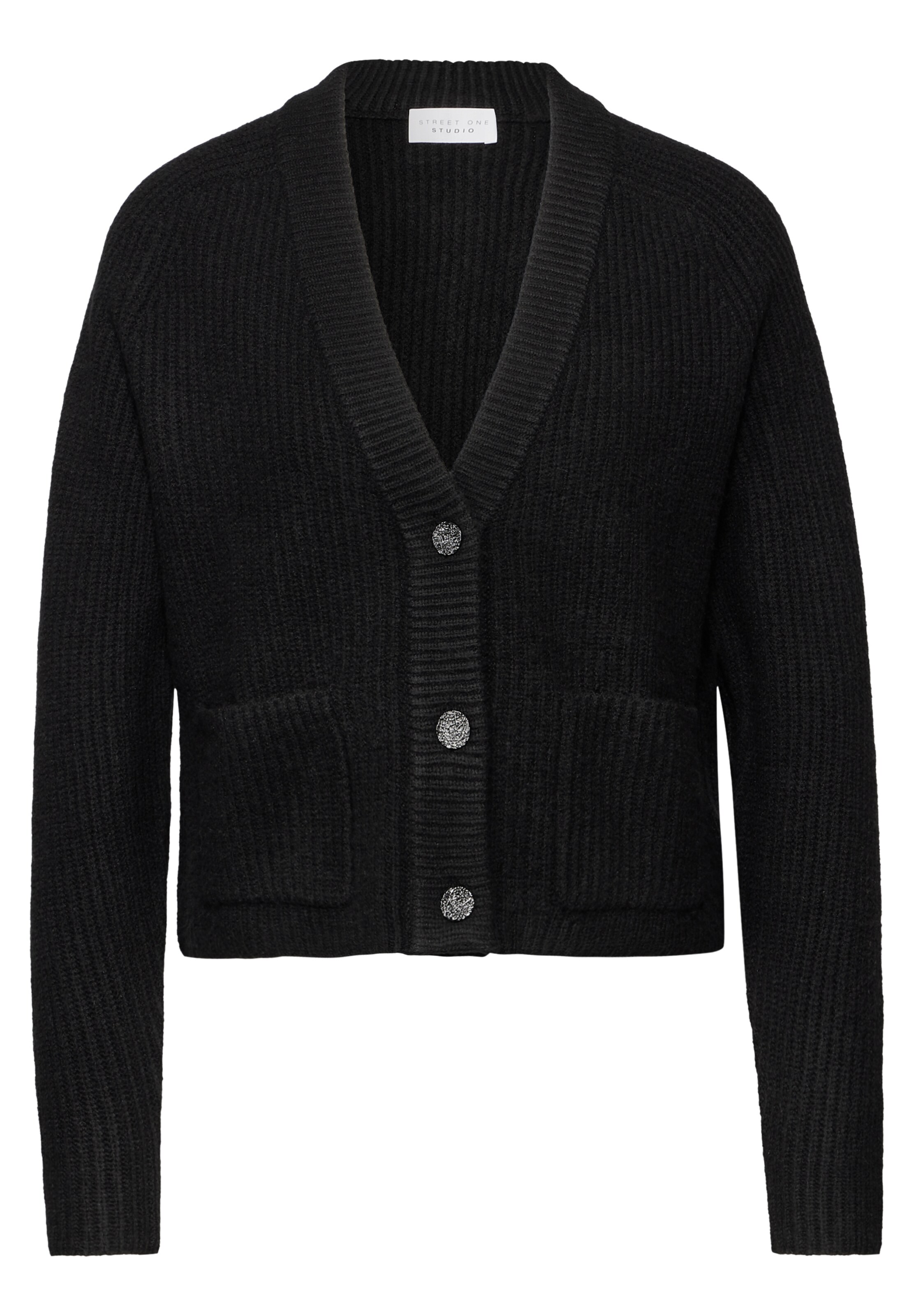 Street One Studio Strickjacke in Schwarz: Vorderseite