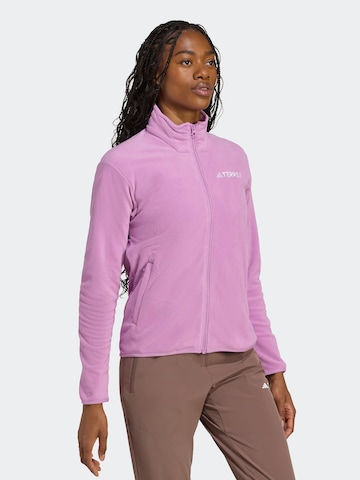 ADIDAS TERREX Athletic Fleece Jacket 'Multi Essentials' in Purple: front