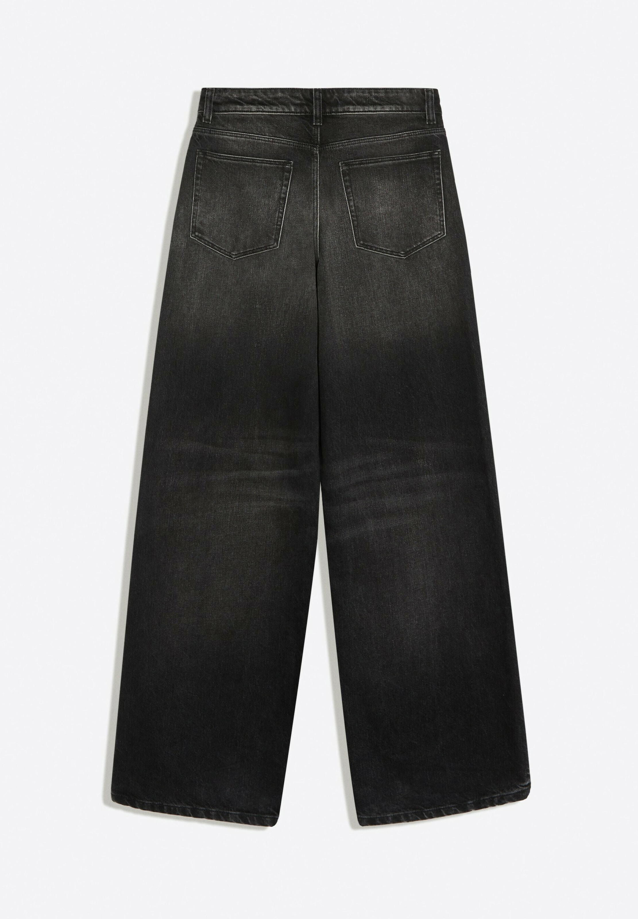 Wide leg Jeans de la Bershka pe negru