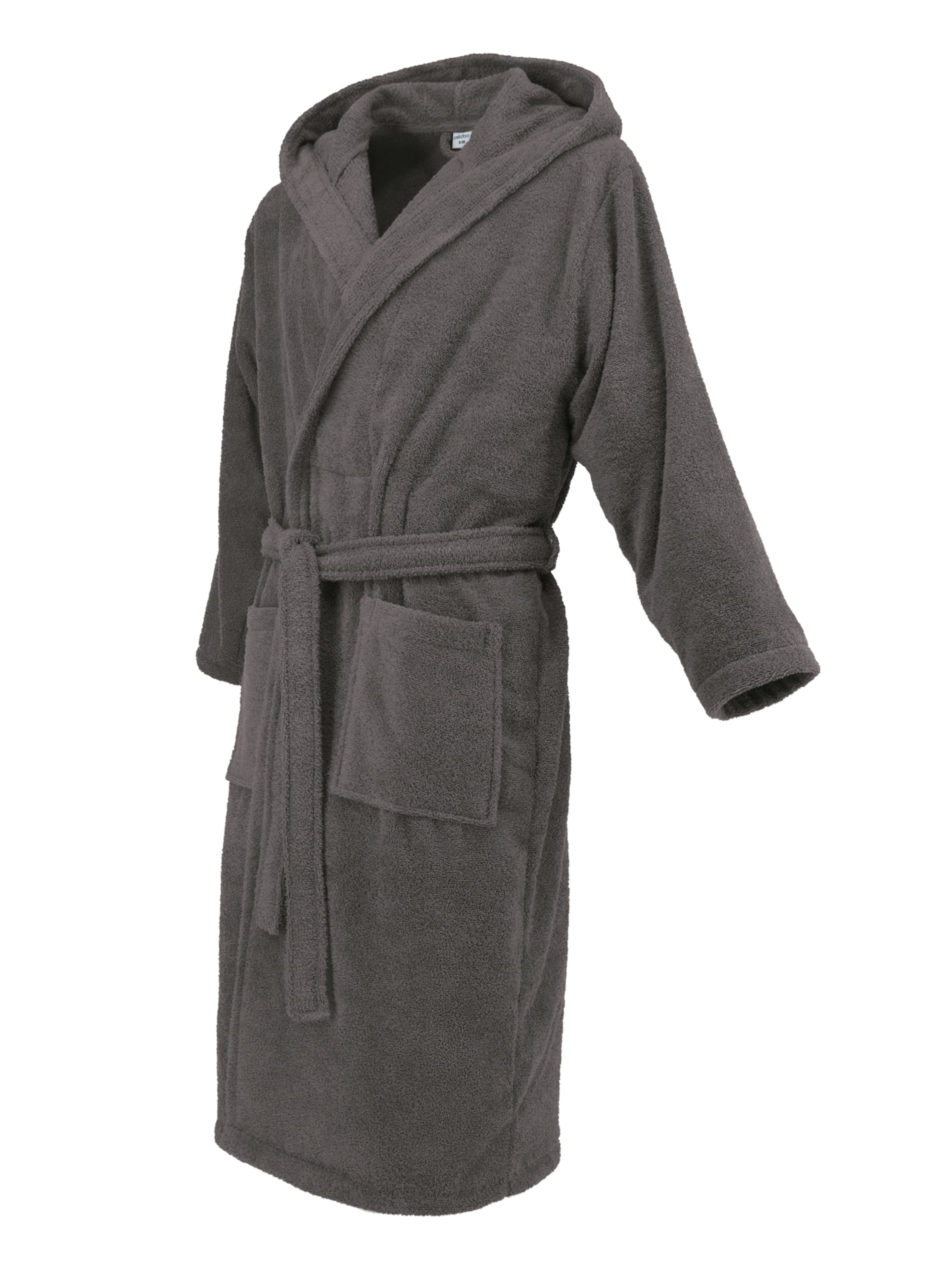celodoro Long Bathrobe 'Home & Spa Collection' in Grey: front