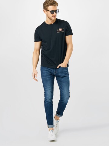 GANT Regularny krój Koszulka w kolorze czarny