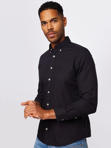 Hackett London Slim fit Button Up Shirt in Black: front