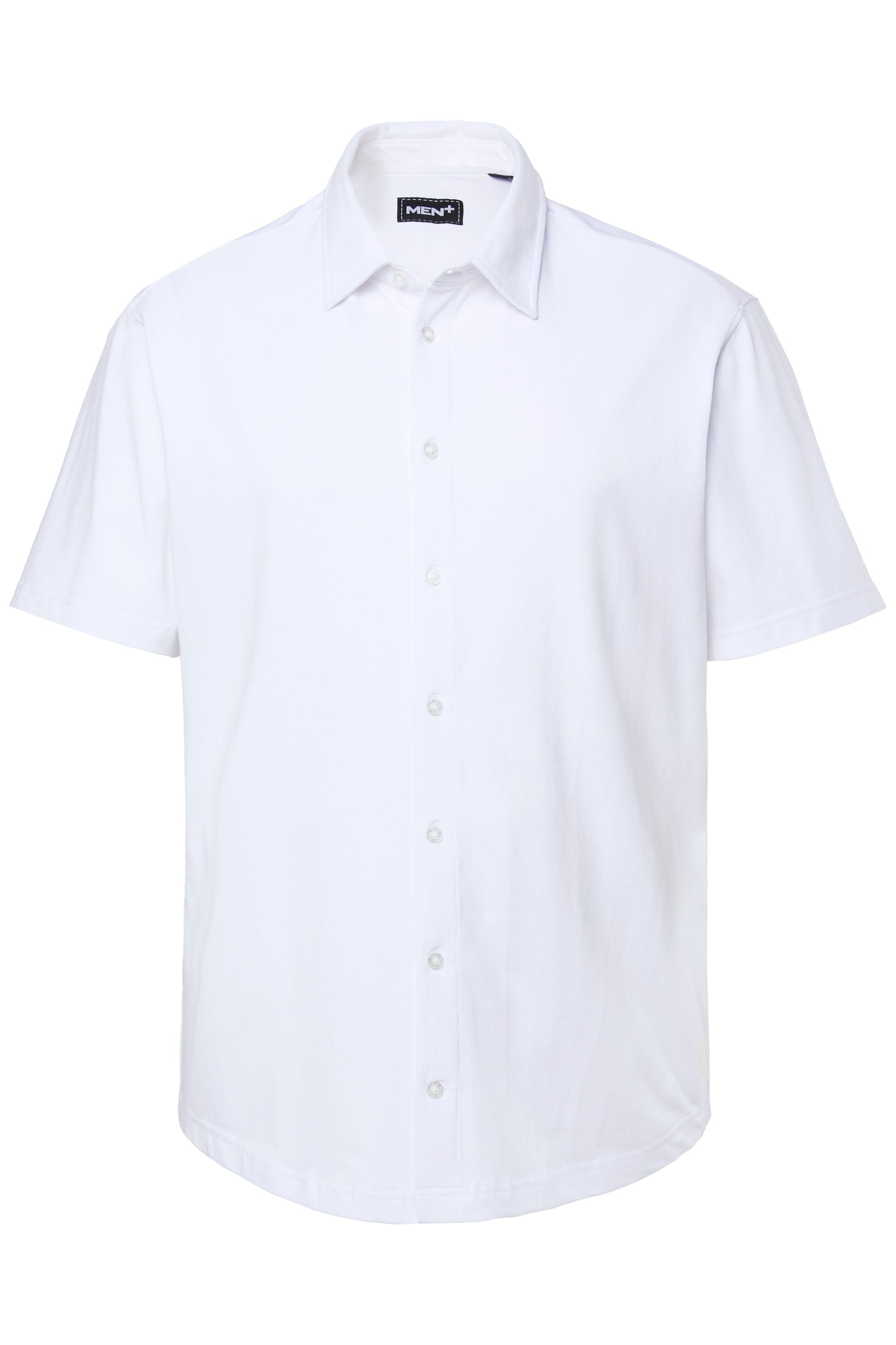 Men Plus Overhemd in Wit: voorkant