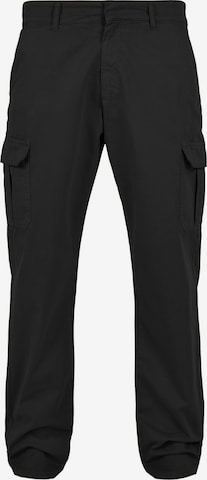 Urban Classics Regular Cargo Pants in Black: front