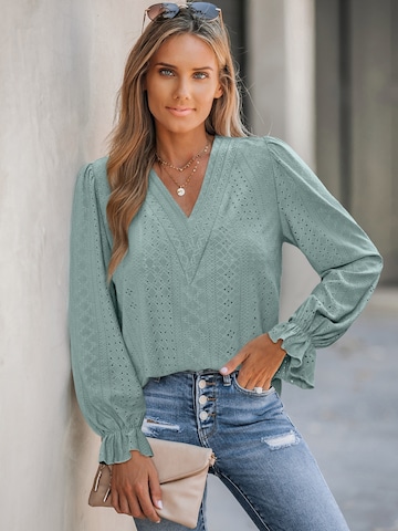 Cupshe Bluza 'In Focus Black Top' | zelena barva
