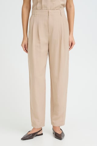 Fransa Loosefit Bandplooibroek 'ADAH PA 1 ' in Beige: voorkant