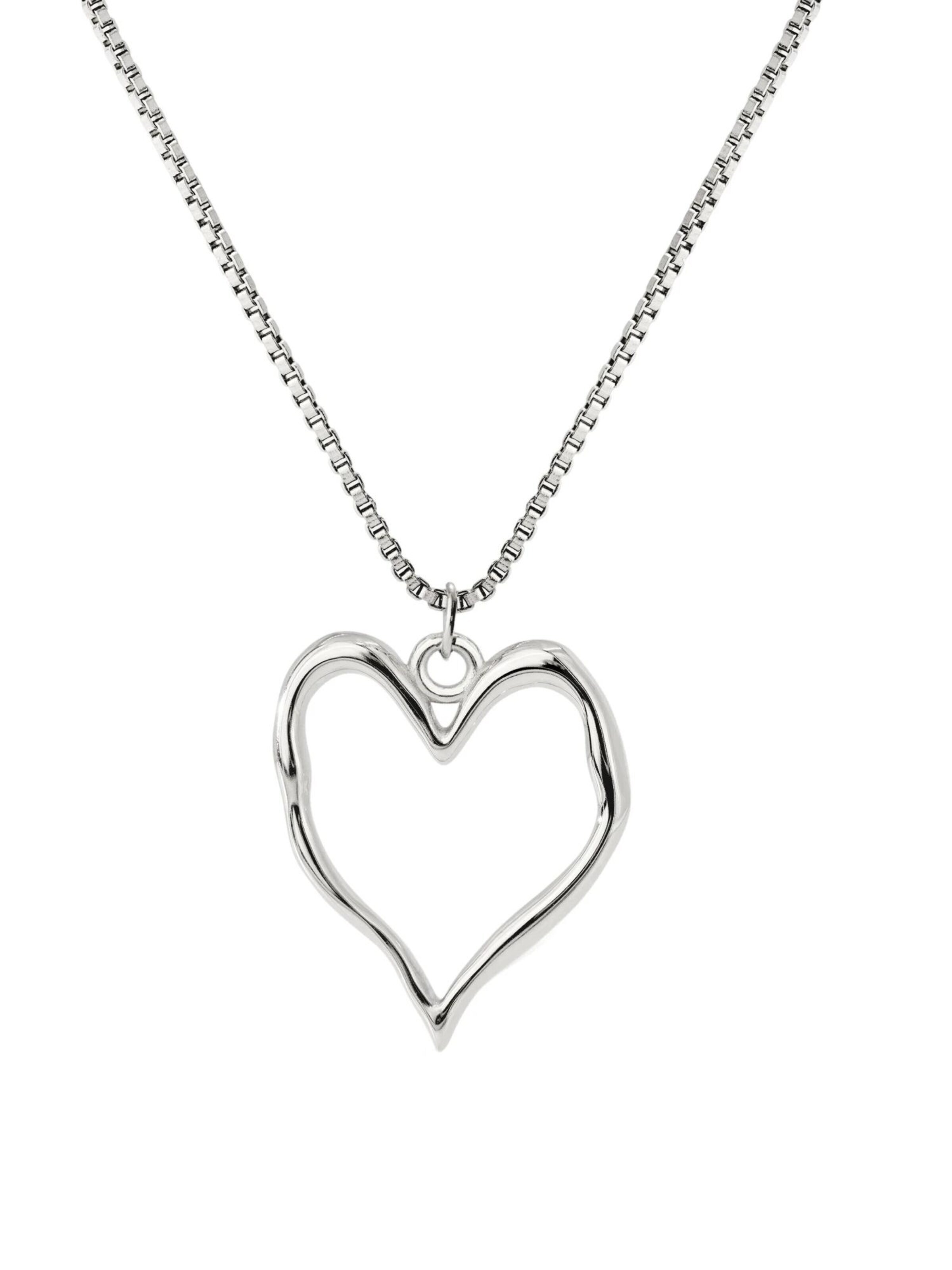 Luamaya Necklace 'Melting Heart Necklace' in Silver: front