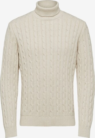 Pull-over SELECTED HOMME en blanc : devant