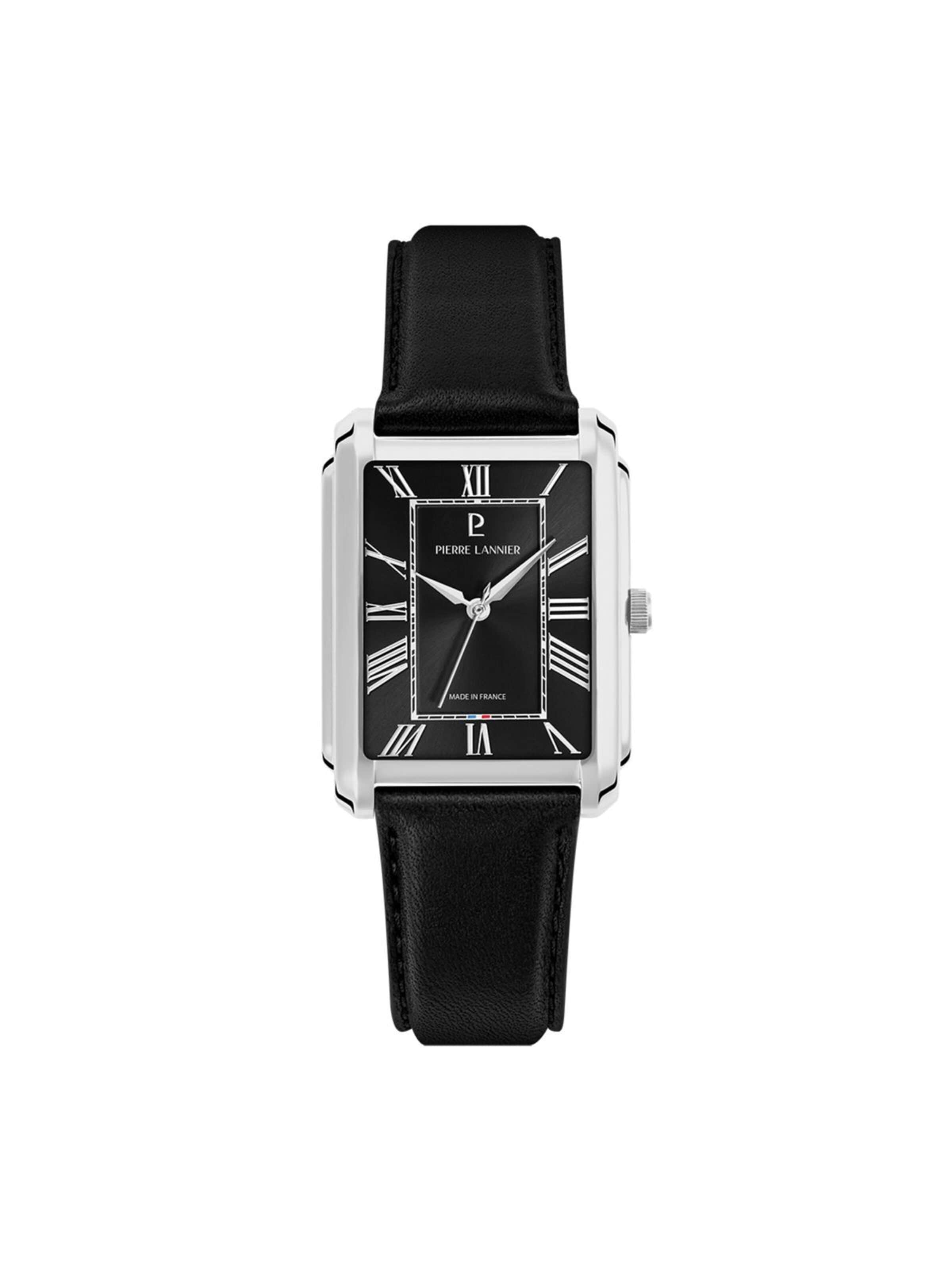 Montre à affichage analogique Pierre Lannier en noir : devant