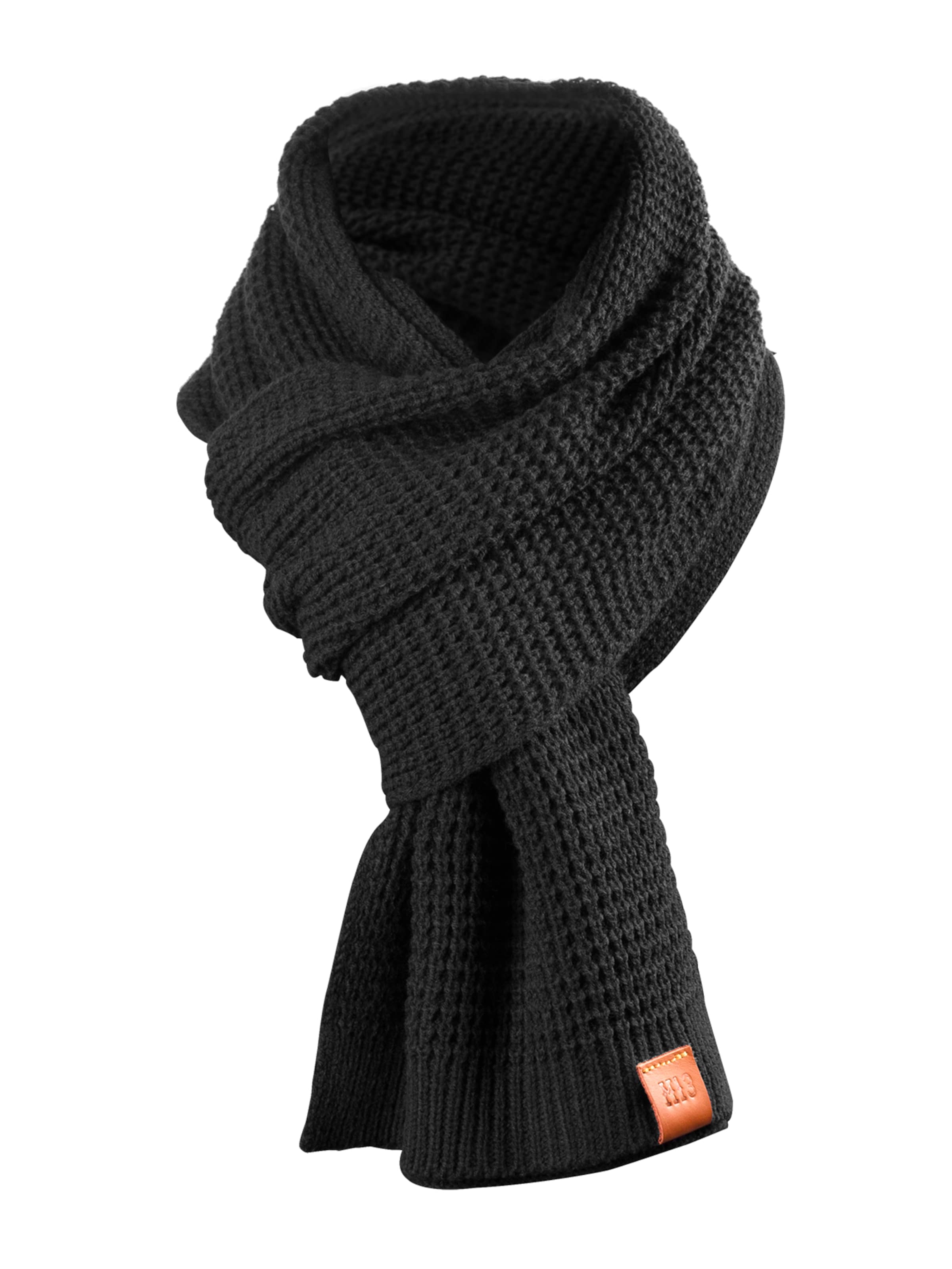 Manufaktur13 Scarf 'Rough' in Black: front