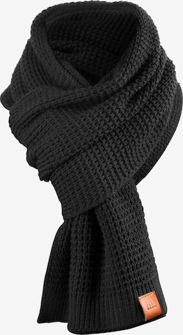 Manufaktur13 Scarf 'Rough' in Black: front