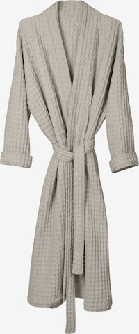 The Organic Company Long Bathrobe 'Big Waffle' in Grey: front