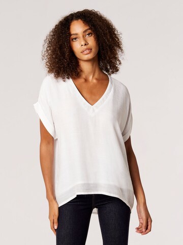 T-shirt oversize 'Slub' Apricot en beige : devant