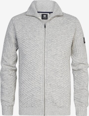 Petrol Industries Knit Cardigan in Grey: front