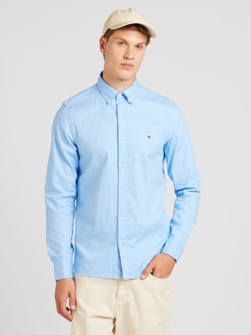 TOMMY HILFIGER Slim Fit Hemd 'Flex' in Blau: Vorderseite