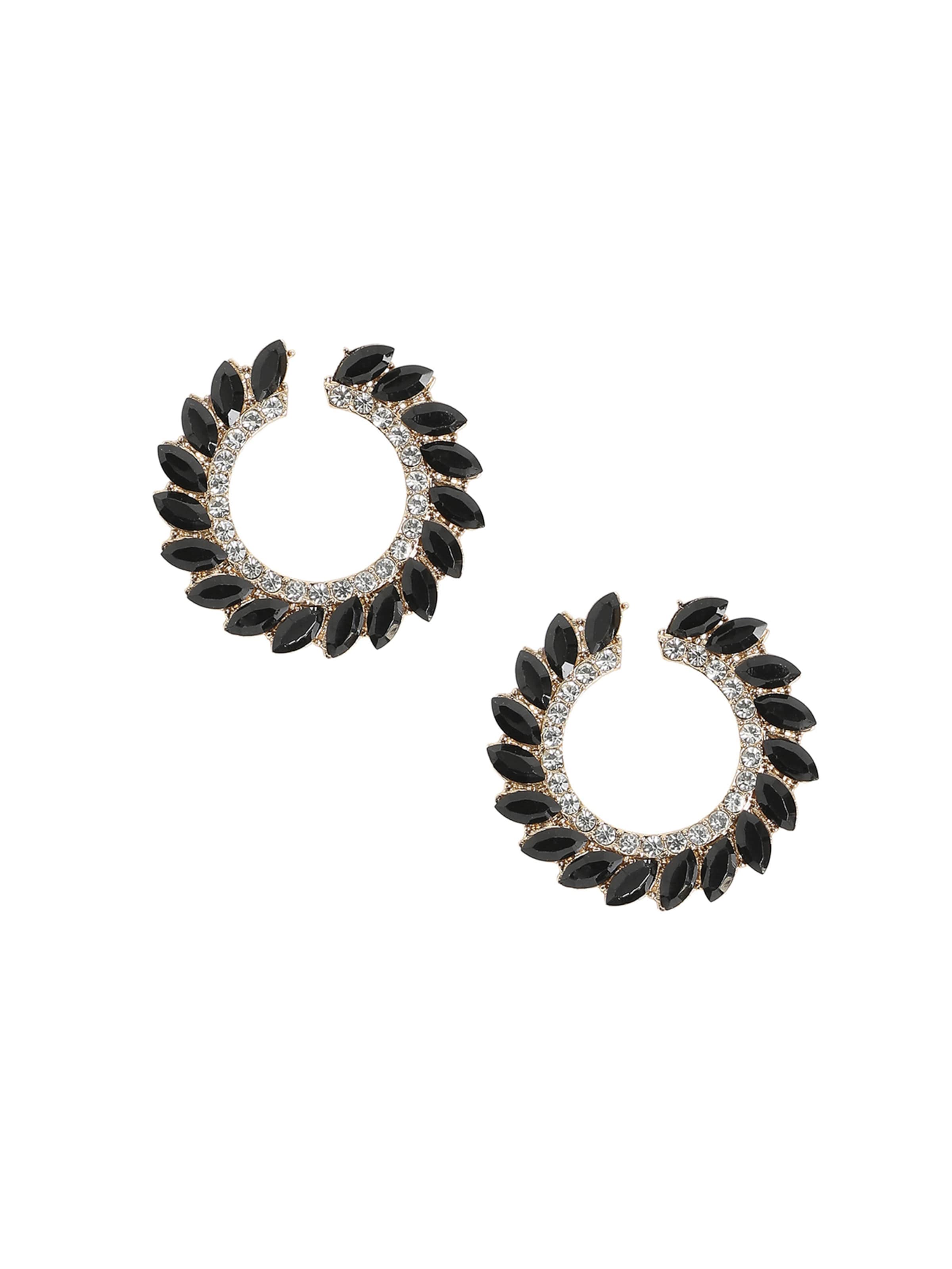 SOHI Σκουλαρίκια 'Hemlat' σε μαύρο: μπροστά