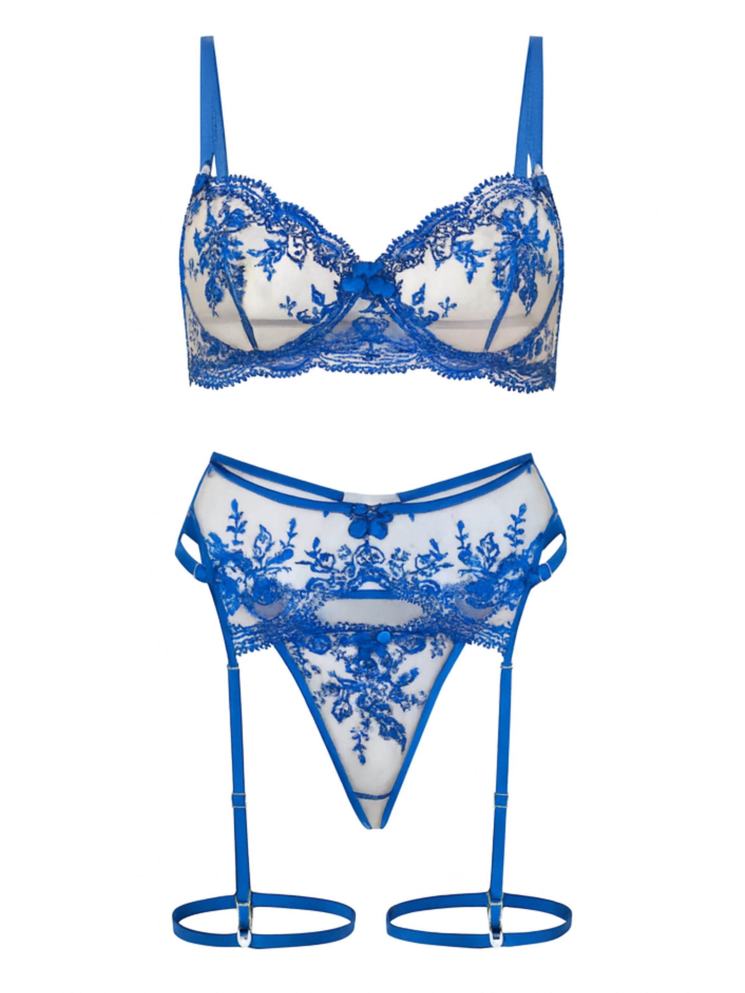 Orchibelle Underwear Sets 'Amara' in Blue: front