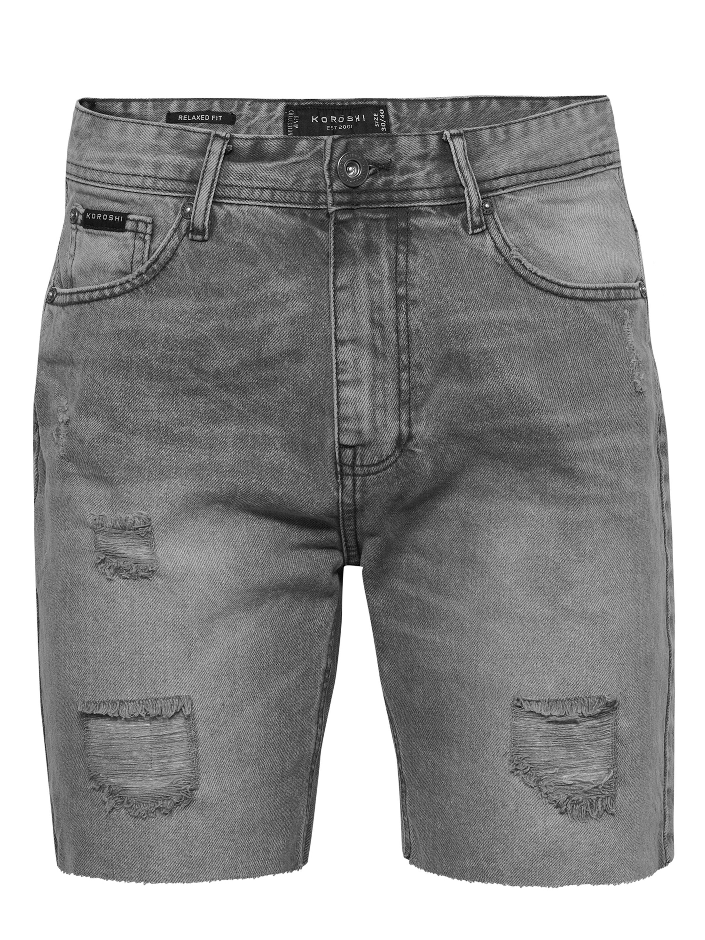KOROSHI Normální Džíny – šedá: přední strana