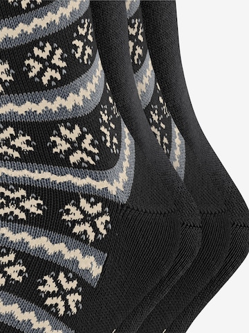 ESPRIT Socken 'Scandi Norwegian 4-Pack' in Schwarz: Vorderseite