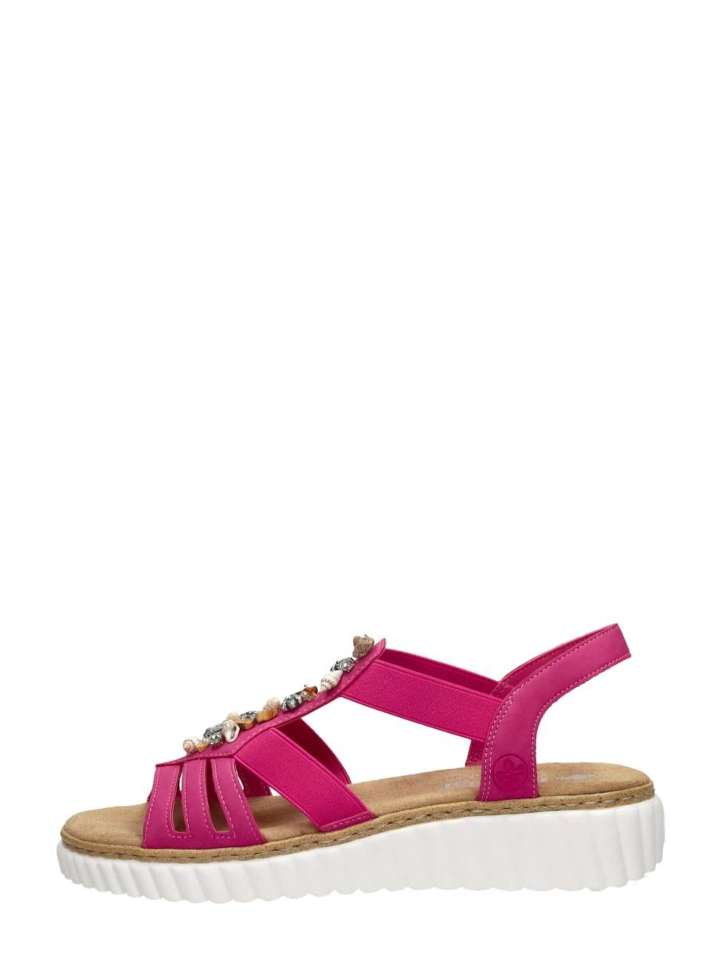 Rieker Sandal 'Sandalen Plat' in Pink: front