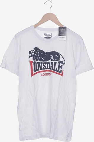 LONSDALE T-Shirt L in Weiß: predná strana