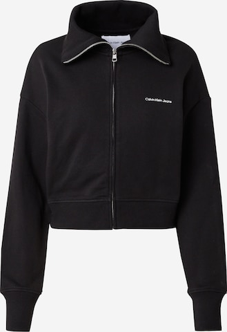 Calvin Klein Jeans Суичъри с качулка в черно: отпред