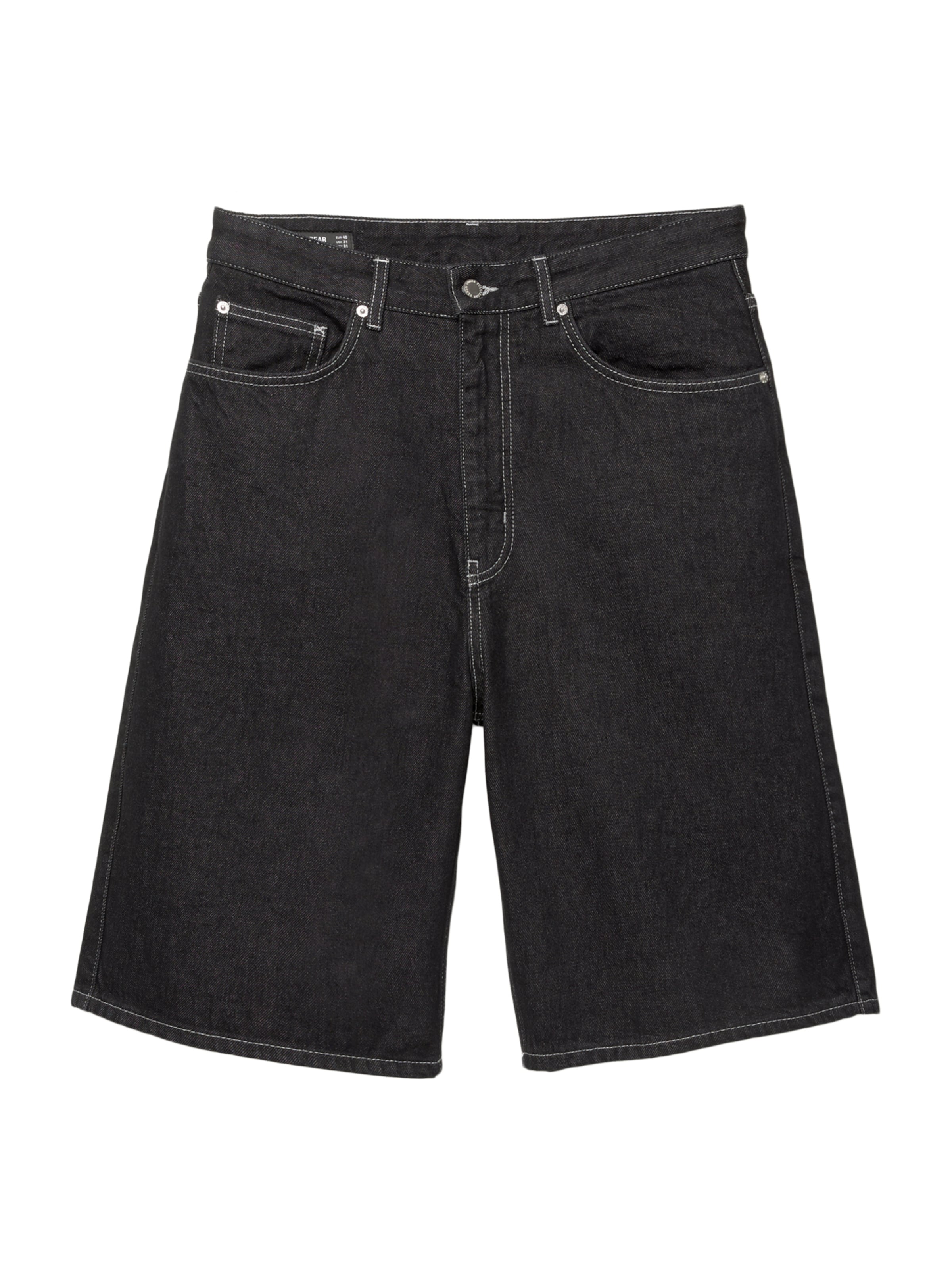 Pull&BearWide Leg/ Široke nogavice Traperice - crna boja: prednji dio