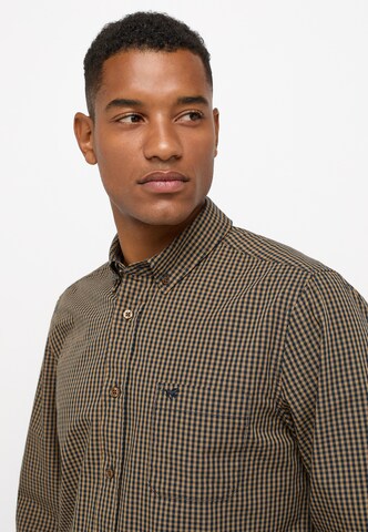 MUSTANG Regular fit Button Up Shirt in Brown