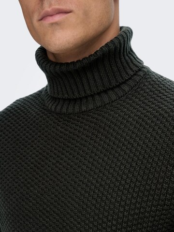 Only & Sons Pullover 'Tuck 7' in Schwarz
