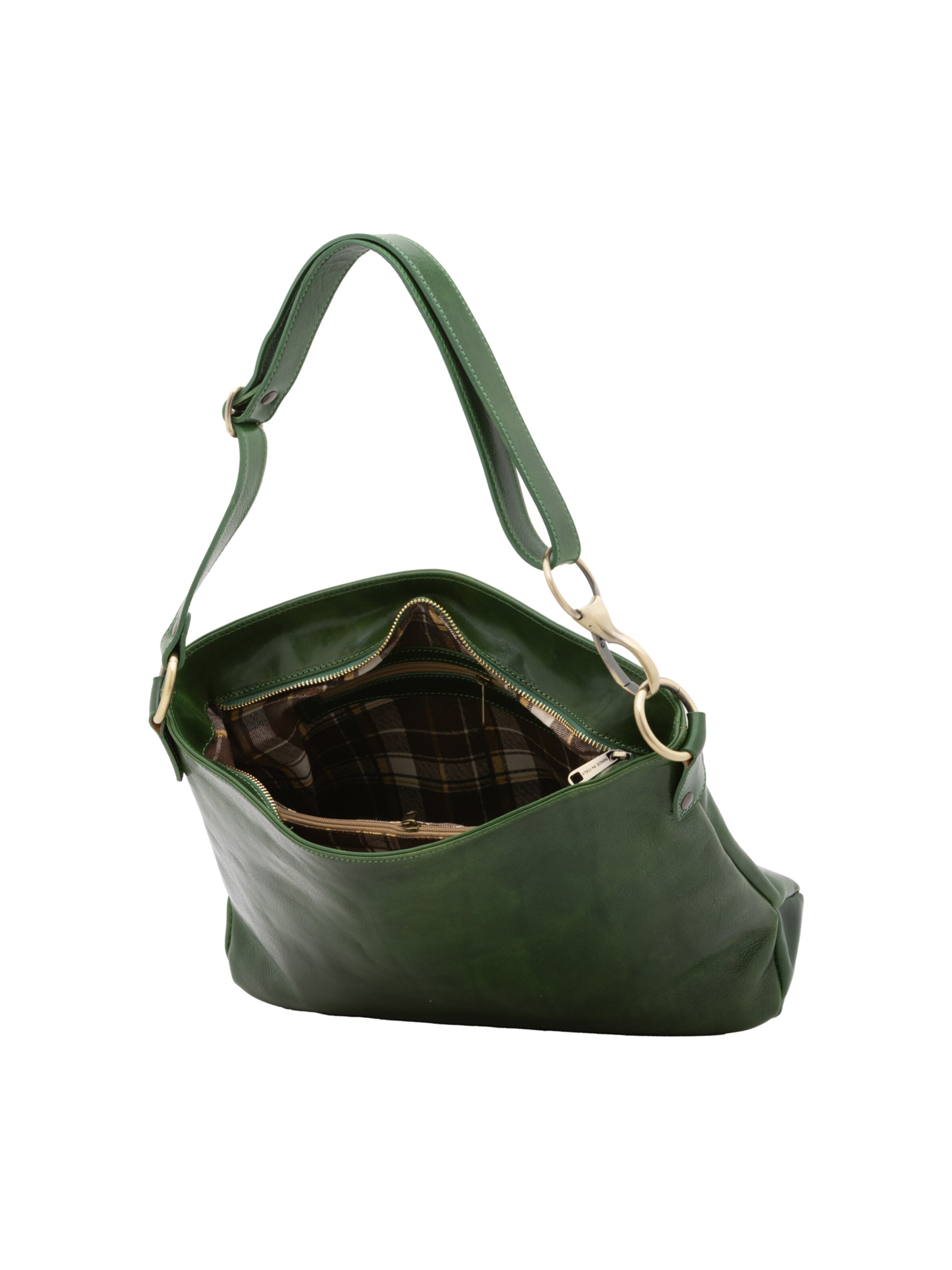 Borsa a spalla 'Borsa a Spalla Donna Pelle Vacchetta - Tracolla Regolabile e Zip' di I Fratelli in verde