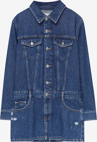 Pull&Bear Shirt dress in Blue: front