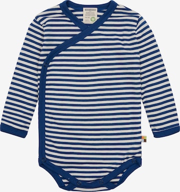 loud + proud Strampler/Body in Blau: Vorderseite