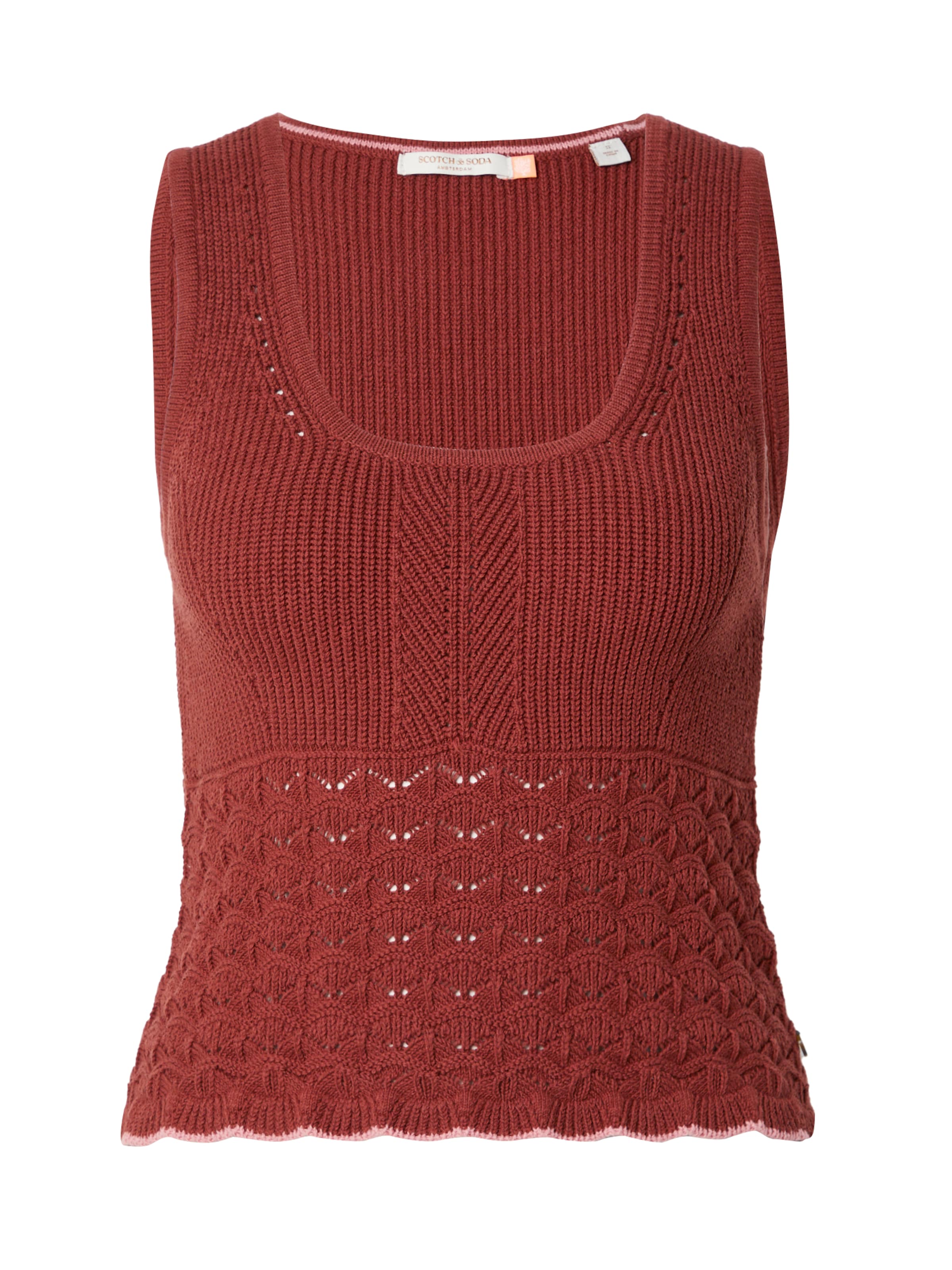 SCOTCH & SODA Gebreide top in Bruin: voorkant