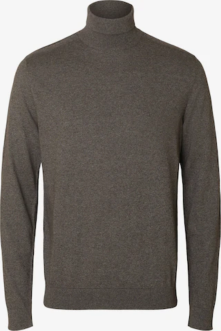 Pull-over 'SLHBERG' SELECTED en marron : devant