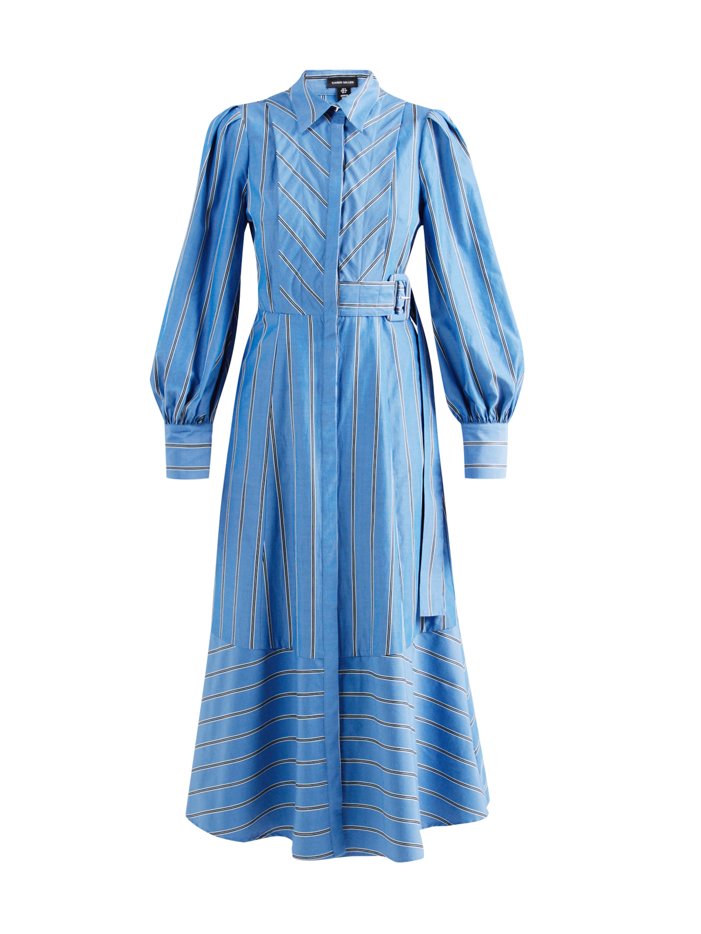 Karen Millen - Vestido camisero en azul: frente