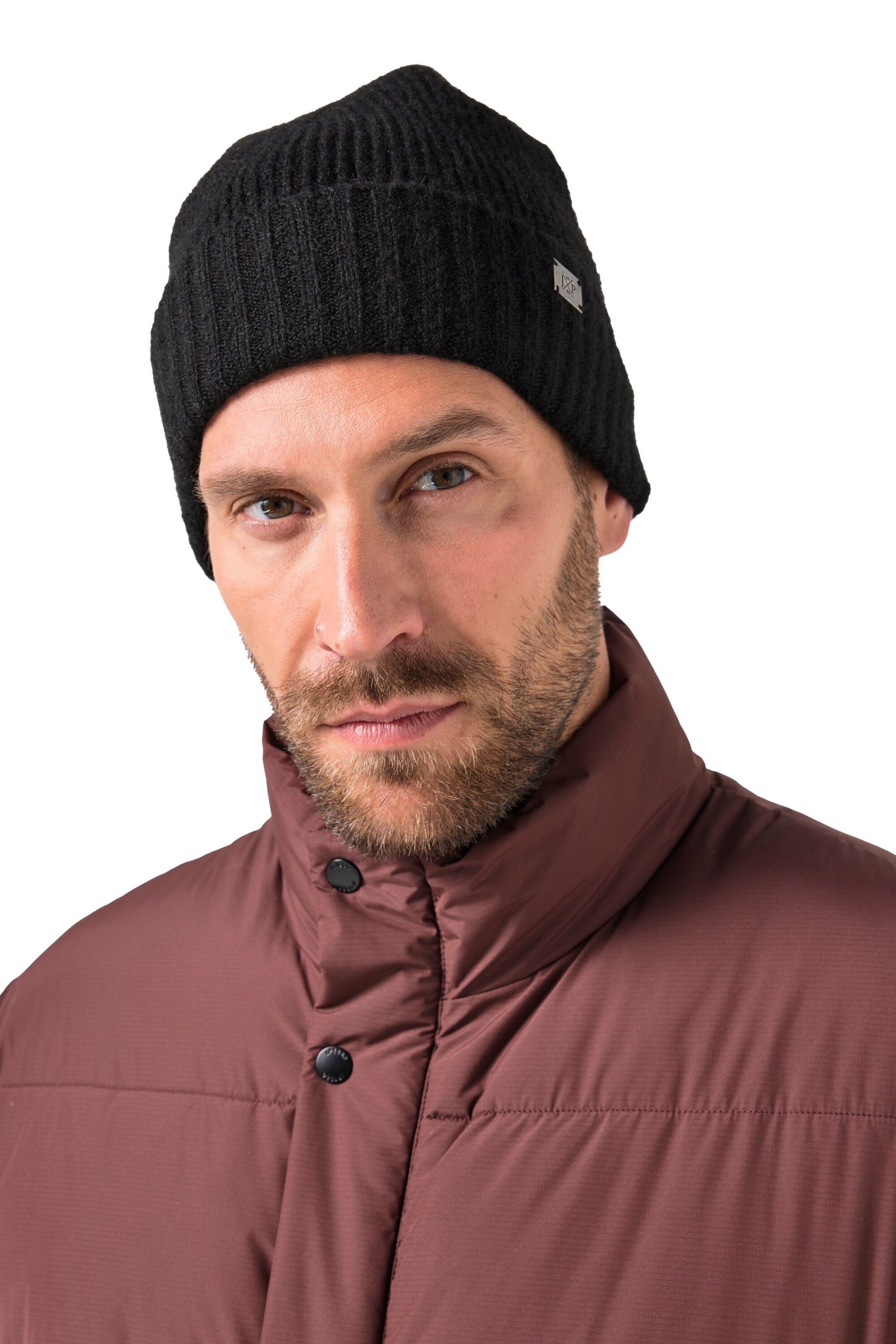 JP1880 Mütze in Schwarz: Vorderseite