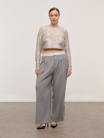 CITA MAASS - Pierna ancha Pantalón de pinzas en gris